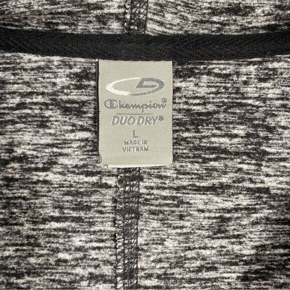 Champion Duo Dry Gray Full Zipper Hoodie Jacket size L Boxy Cut - Picture 2 of 3